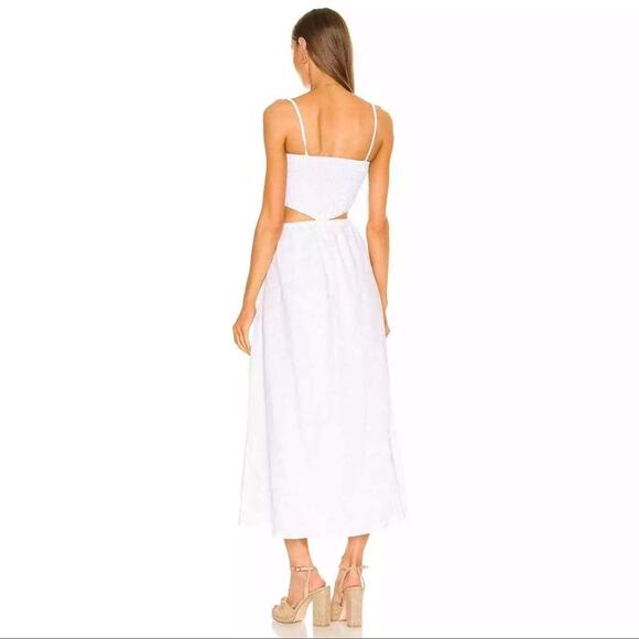 FAITHFULL THE BRAND Tayari Midi Dress in Plain White US 6 Medium 299.00 NWT - Picture 6 of 13